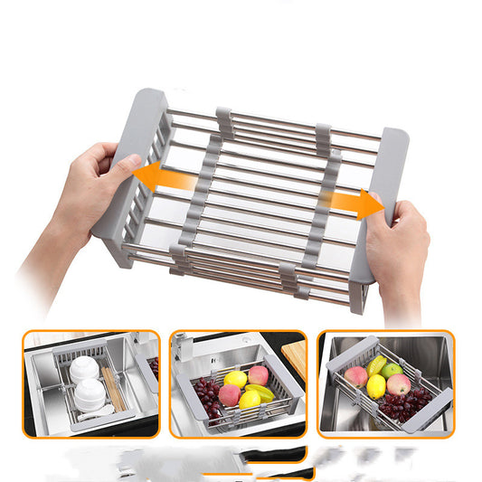 Retractable Stainless Steel Sink Drain Basket