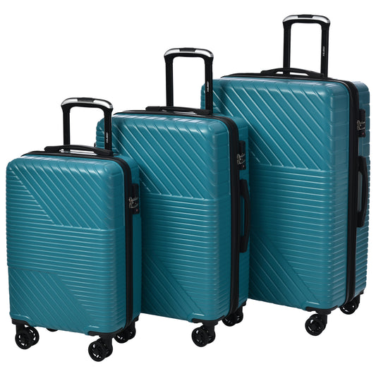 Hardshell Luggage Sets 3 Piece double spinner 8 wheels Suitcase with TSA Lock Lightweight 20''24''28''