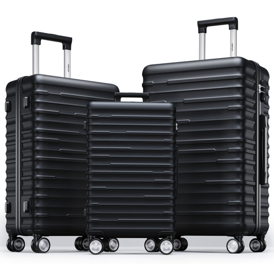 Luggage Expandable 3 Piece Sets ABS Spinner Suitcase Built-In TSA lock 20 inch 24 inch 28 inch